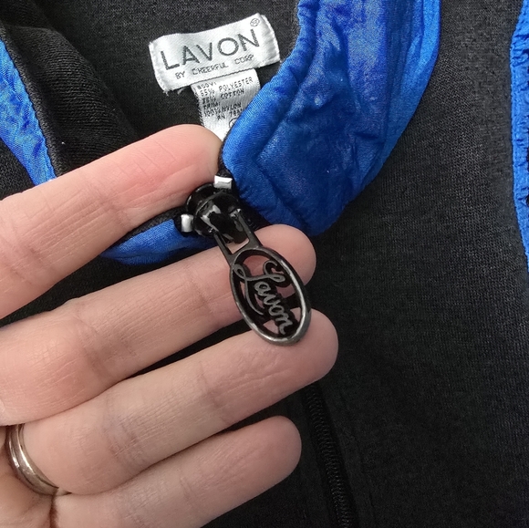 Vintage 80's 90's Lavon by Cheerful Corp Blue 1/2 Zip Sweater Size Medium *Read* - Picture 5 of 11